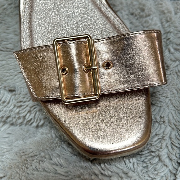 NWT Truffle rose gold buckle platform/flatform sandals espadrilles - Picture 4 of 7
